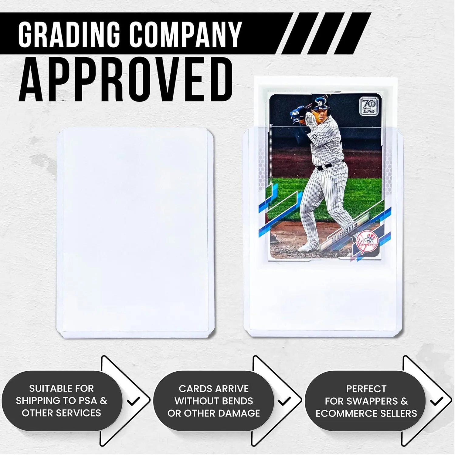Trading Card Sleeves, Toploader Card Protectors for Pokemon, Football, Baseball Sports Cards – Clear Plastic Top Loader Sleeves for Trading Cards, Collectible Cards (200-Count)