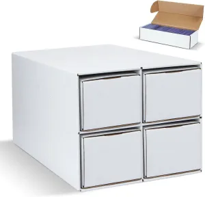 Trading Card Storage Box, Card House Storage with 4 Boxes, Card Cases Compatible with MTG/TCG/PTCG, Holders Organizer for Sports Cards