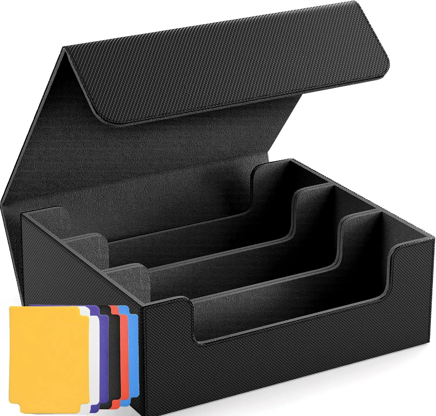 Trading Card Storage Box for MTG Cards, 1800  PU Leather Card Deck Box, Magnetic Closure Card Deck Case Organizer Box Card Holder Fits for Game Sports Cards