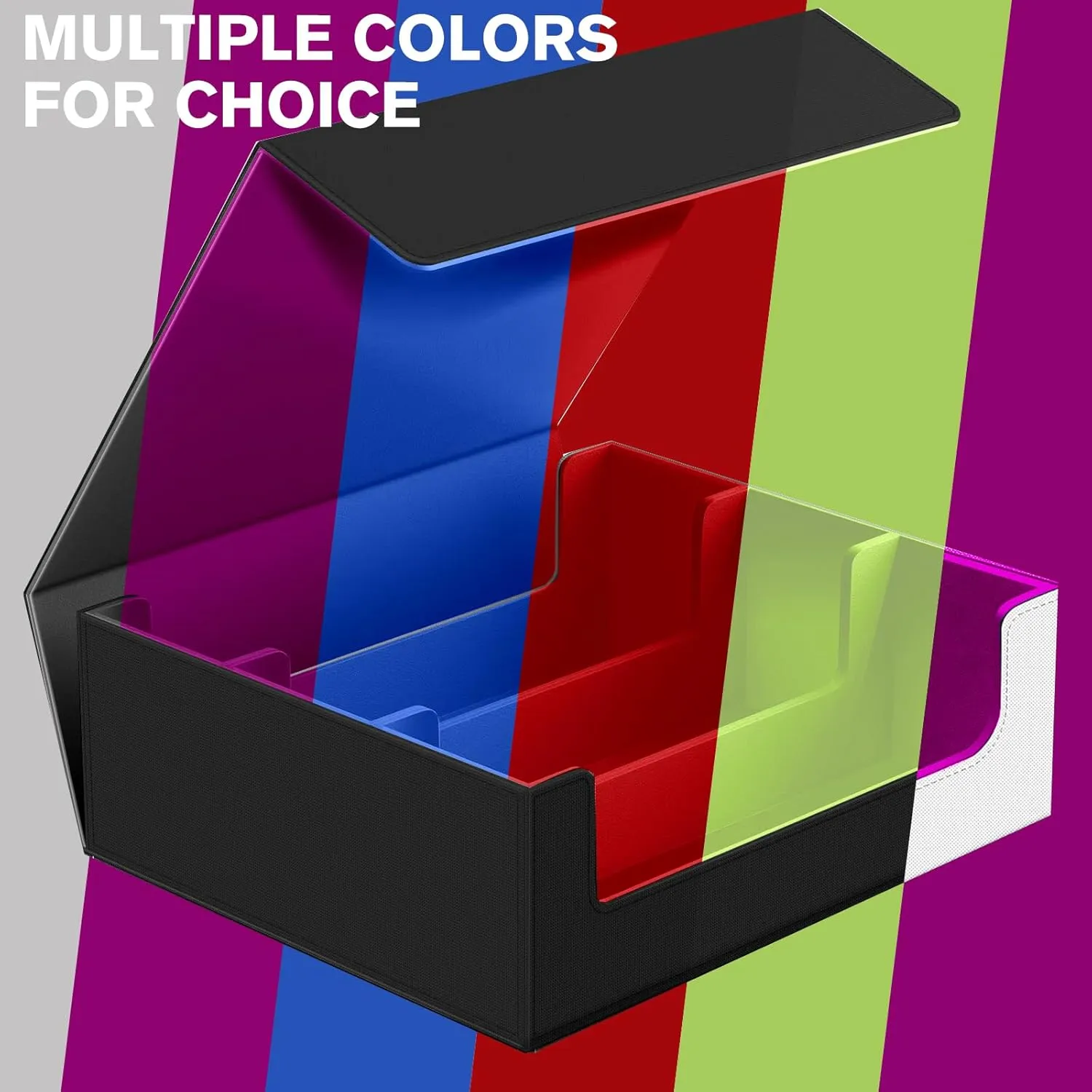 Trading Card Storage Box for MTG Cards, 1800  PU Leather Card Deck Box, Magnetic Closure Card Deck Case Organizer Box Card Holder Fits for Game Sports Cards