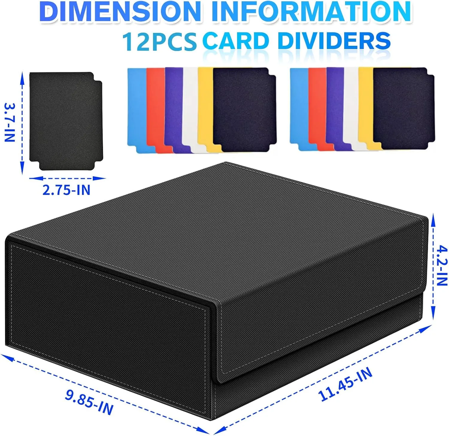 Trading Card Storage Box for MTG Cards, 1800  PU Leather Card Deck Box, Magnetic Closure Card Deck Case Organizer Box Card Holder Fits for Game Sports Cards
