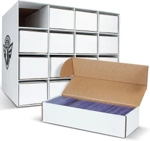 Trading Card Storage Box with 16 Boxes, Card Organizer Case holds 3000  Top Loaders, Card Holders Collector Boxes for Sports Cards