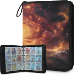 Transparent Cloud 3 Ring Trading Zipper Binder Strap, Trading Card Binder 4 Pocket, 400 Pockets Card Holder with 50 Removable Sleeves for Game Cards