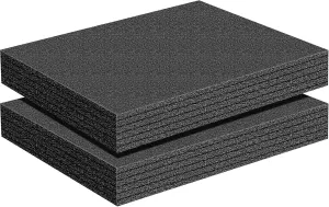 Treela 2 Pcs Customizable Polyethylene Foam Sheet 16 x 12 x 2 Thick Padding Cuttable Foam Inserts for Packing Cases Gun Storage Toolbox and Crafts, Black