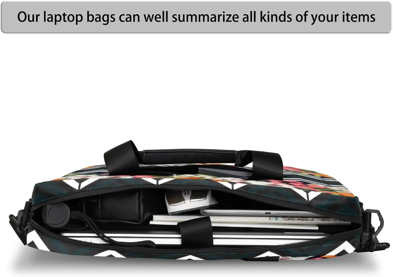 Tropical Flower 14 15 15.6 inch Laptop Briefcase Shoulder Bag Palm Leaf Waterproof Travel Laptop Sleeve Case Work Computer Cover Carrying Bag