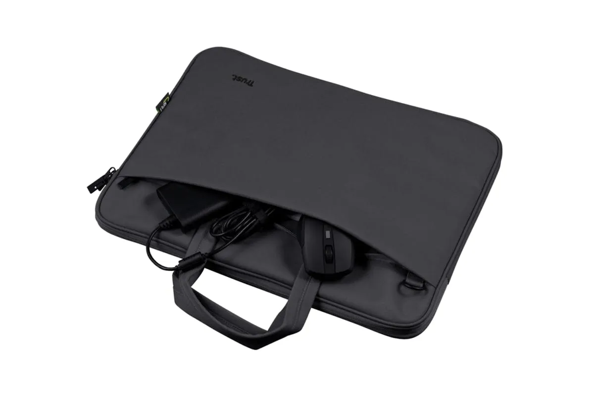 Trust Bologna 16" Eco-friendly Slim Laptop Bag | Black