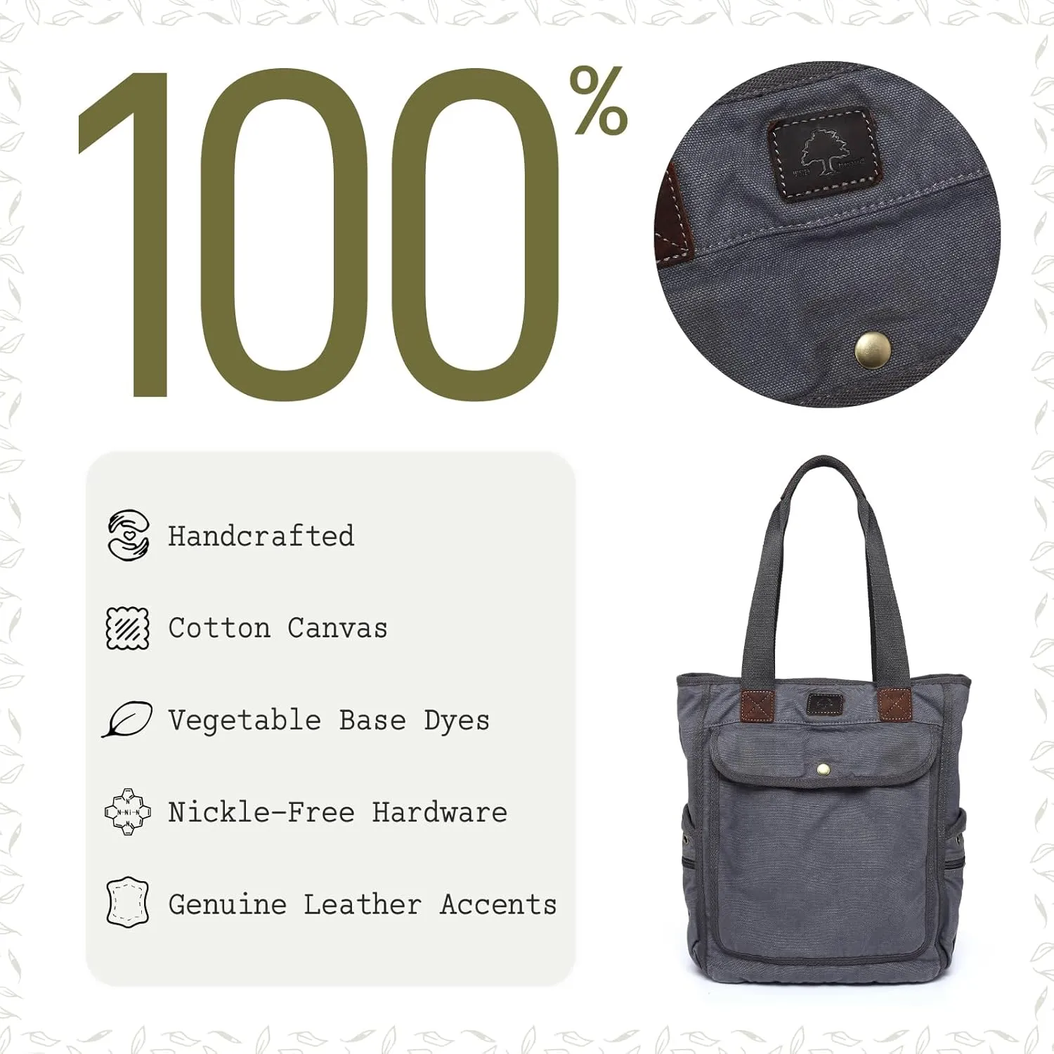 TSD Brand Atona Canvas Tote Bag
