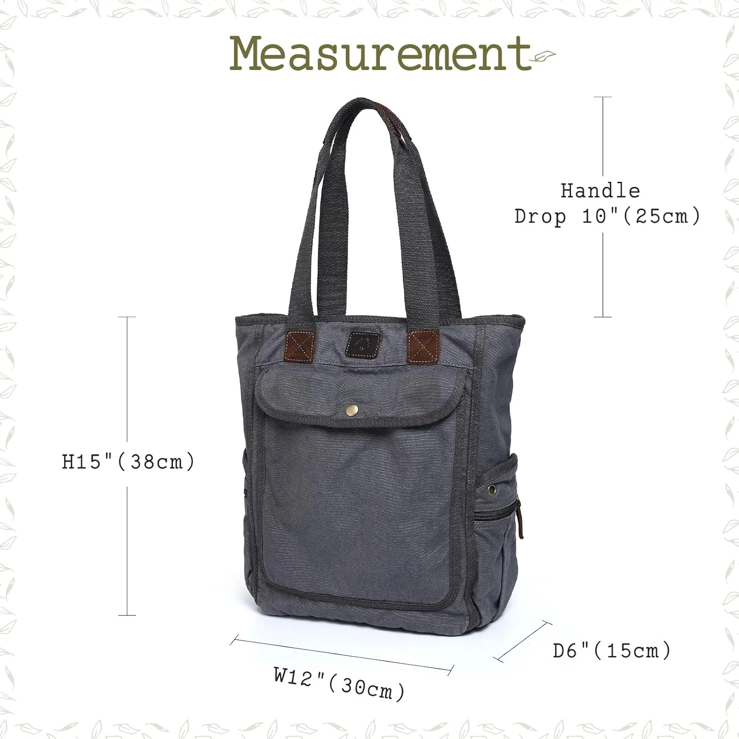 TSD Brand Atona Canvas Tote Bag