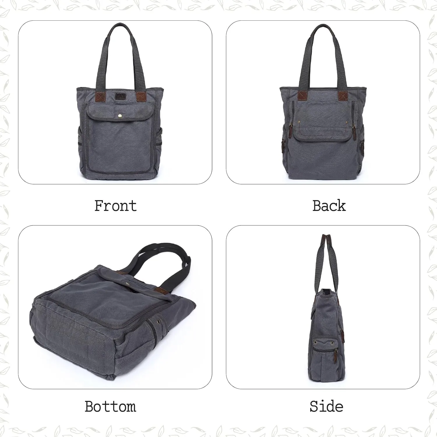 TSD Brand Atona Canvas Tote Bag
