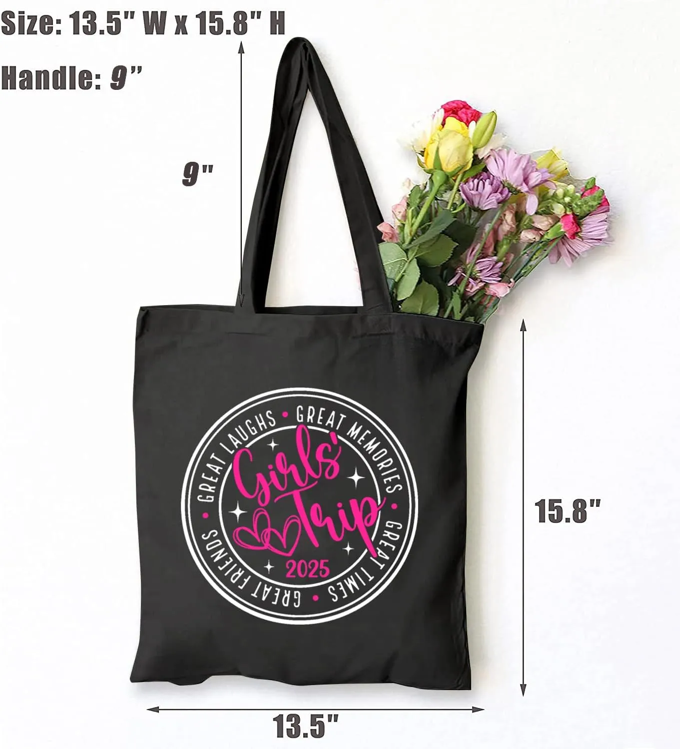 TSIIUO Funny Girls Weekend 2025 Canvas Tote Bag Gifts for Women Friends Trip Beach Bag Summer Vacation Cotton Tote Bag
