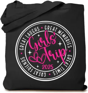 TSIIUO Funny Girls Weekend 2025 Canvas Tote Bag Gifts for Women Friends Trip Beach Bag Summer Vacation Cotton Tote Bag