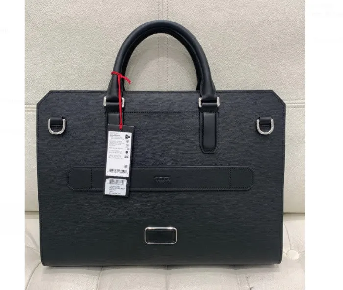 TUM I Turin Savona Slim Brief Bag - Black Leather