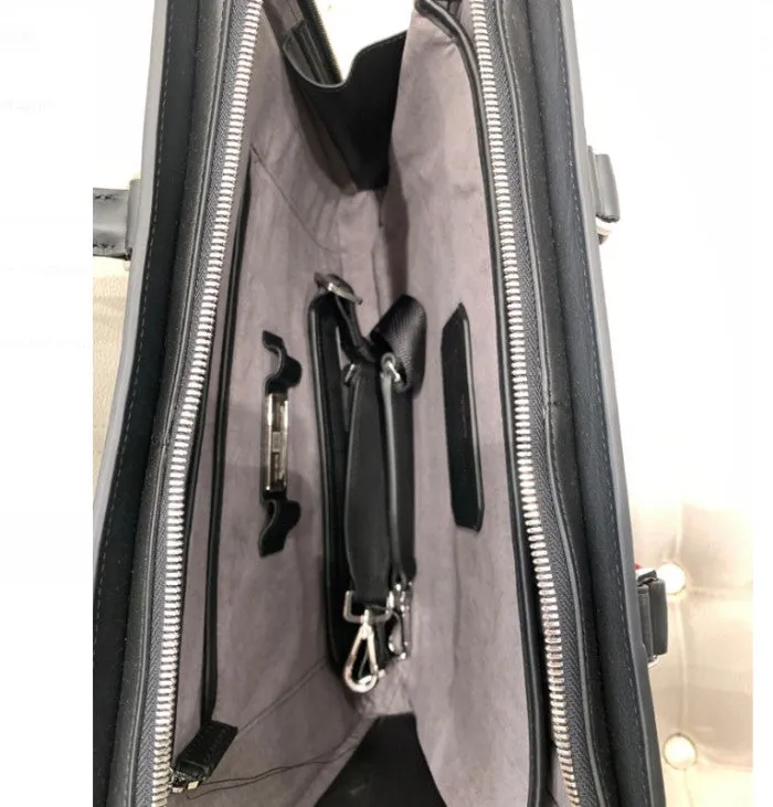 TUM I Turin Savona Slim Brief Bag - Black Leather