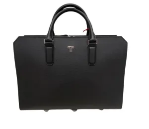 TUM I Turin Savona Slim Brief Bag - Black Leather