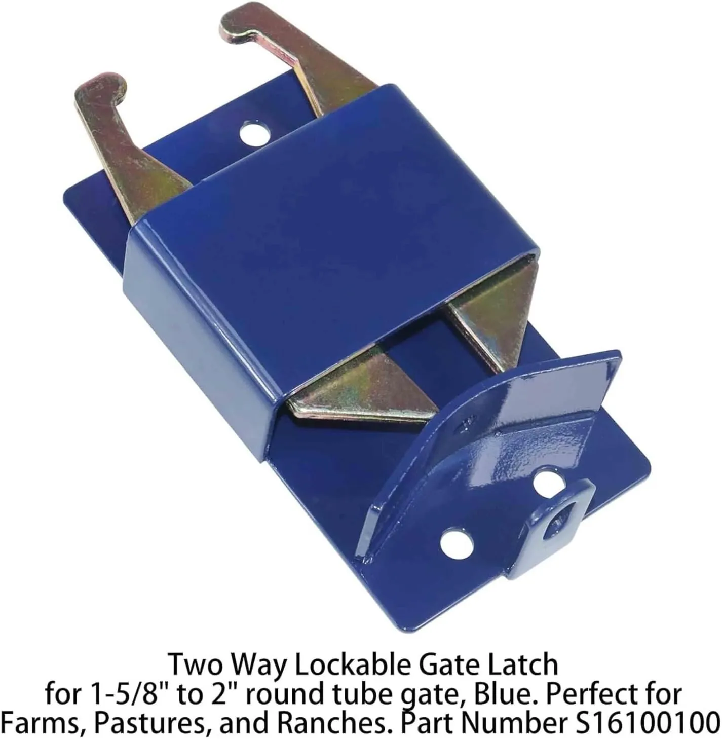 Two Way Lockable Gate Latch, Blue. Perfect for Farms, Pastures, and Ranches. Part Number S16100100 (Big Blue 2PACK)