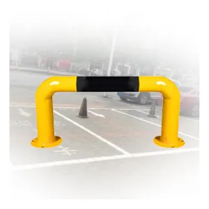 U Shape Security Bollards, Black & Yellow Parking Space Blocker, Car Protection Posts for Warehouse, Driveway, Garage (120x30cm)(50x30cm)