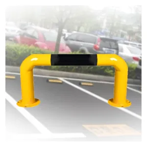 U Shape Security Bollards, Black & Yellow Traffic Warning Posts for Parking, Driveway, Warehouse (80x30cm) – Car Blocker & Equipment Protector(80x30cm)