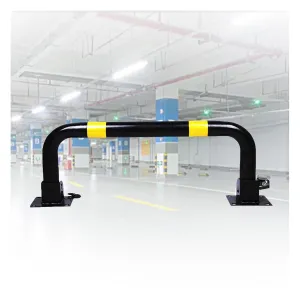 U Shape Security Bollards with Lock, Parking Car Blocker & Isolation Bollards, for Garage & Driveway Protection (Yellow)(Black)