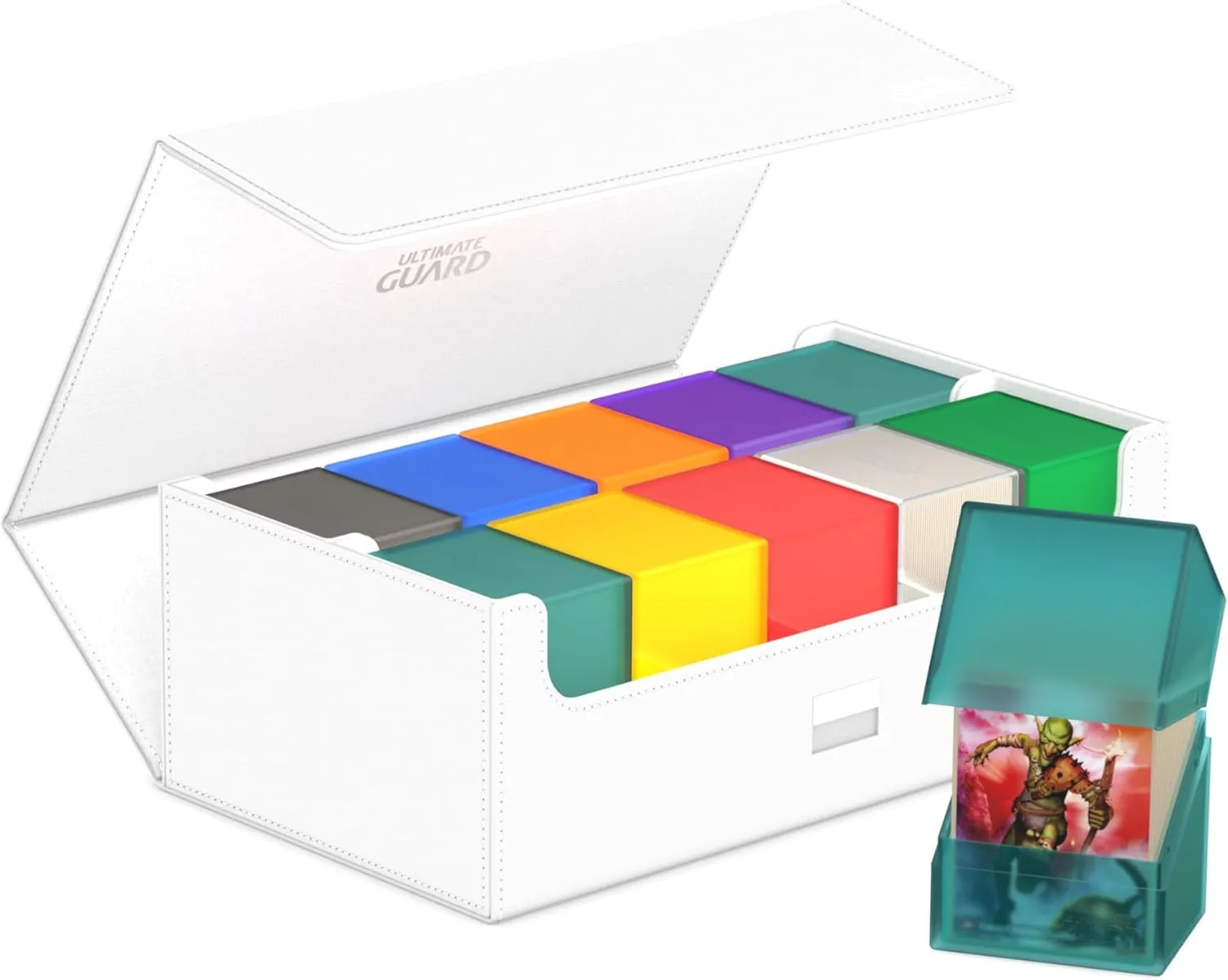 Ultimate Guard Arkhive 800 , Deck Case for 800 Double-Sleeved TCG Cards, White, Compatible with Boulders, Magnetic Closure & Microfiber Inner Lining