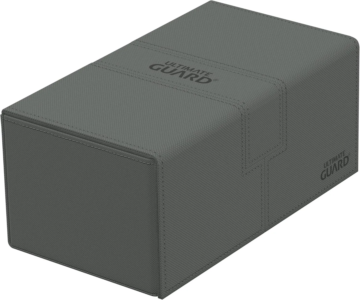 Ultimate Guard Twin Flip'n'Tray 200 , Deck Case for 200 Double-Sleeved TCG Cards   Dice Tray, Grey, Independent Magnetic Closure & Microfiber Inner Lining