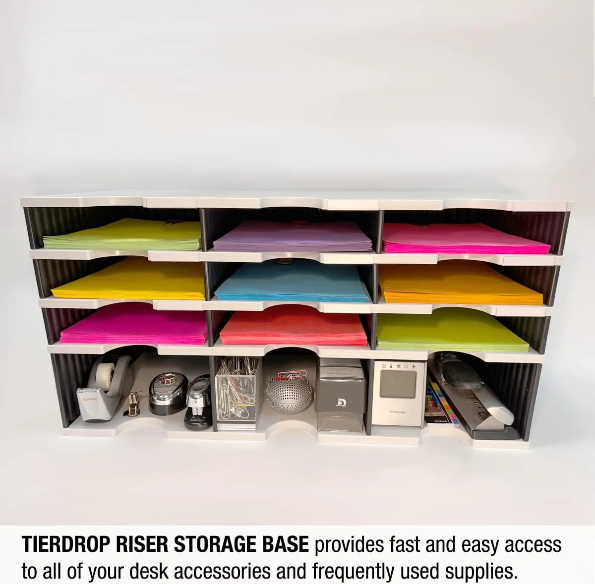 Ultimate Office TierDrop Riser Storage Base Lifts Your Sorter 5 Inches Off of The Work Surface for Easier Unobstructed Access to The Lower Compartments and Easy Access to Frequently Used Supplies