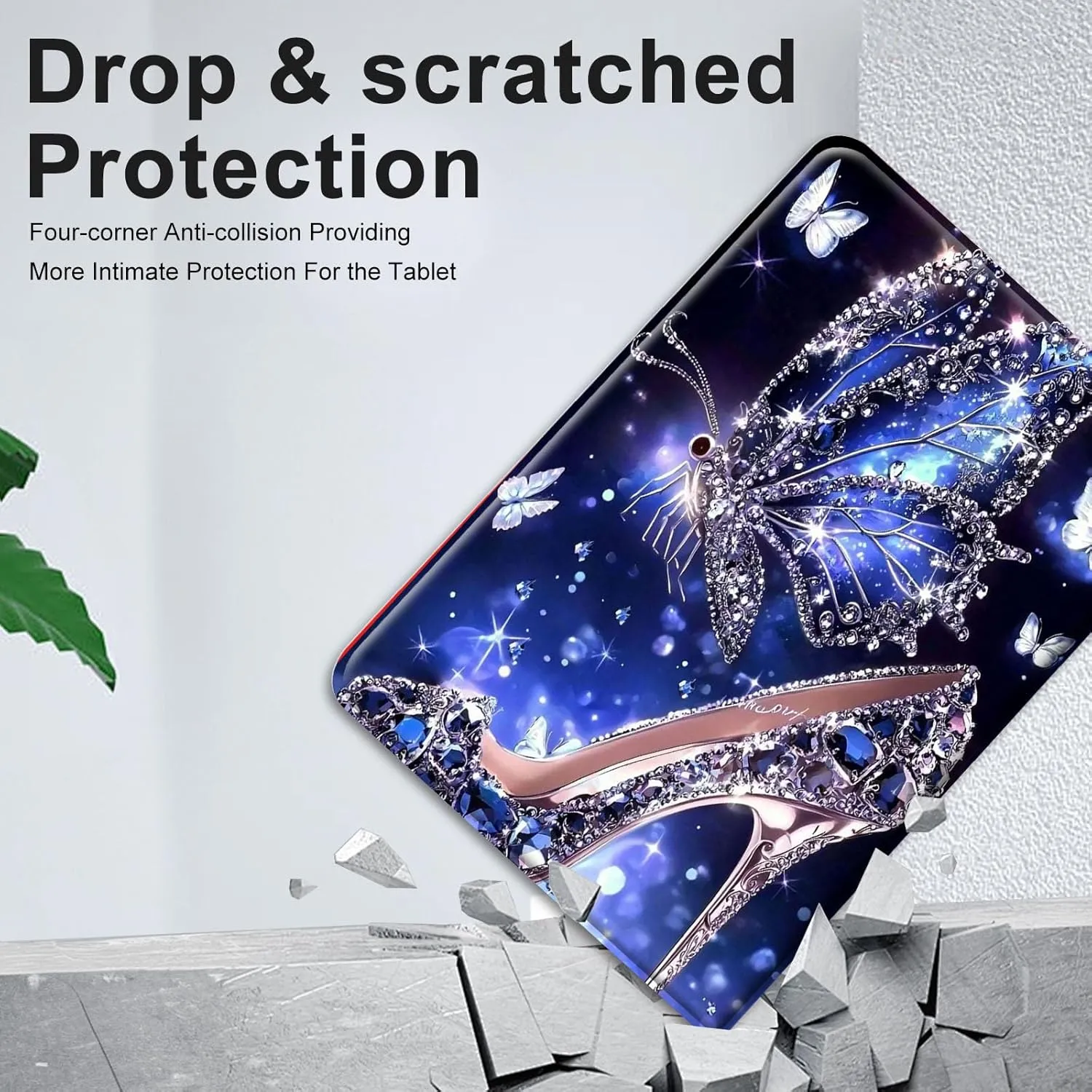 Universal 7.9" 8.0" 8.4" 8.9" 9" Tablet Case,Protective Cover Stand Folio Case for 7-9 Inch Tablet,Tablet Case Cover for iPad, Samsung, Other Tablet, Sparkling High Heels