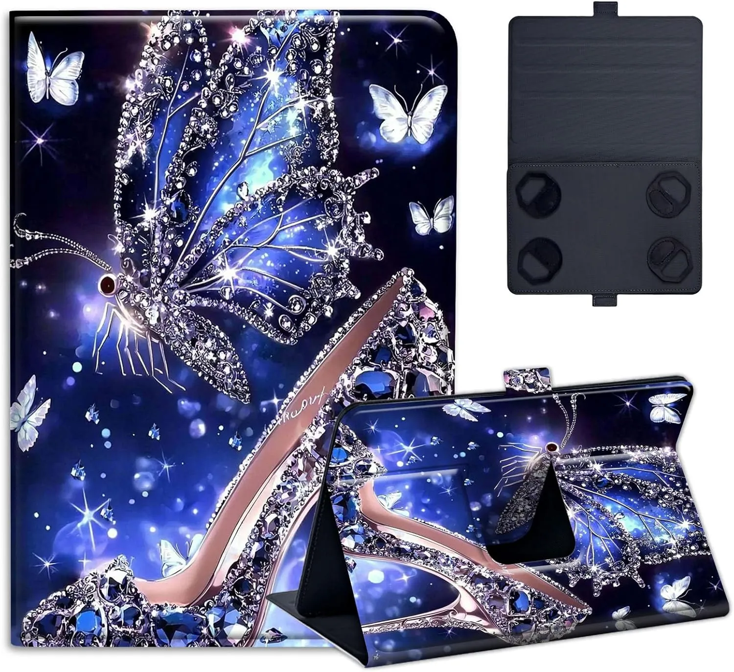 Universal 7.9" 8.0" 8.4" 8.9" 9" Tablet Case,Protective Cover Stand Folio Case for 7-9 Inch Tablet,Tablet Case Cover for iPad, Samsung, Other Tablet, Sparkling High Heels