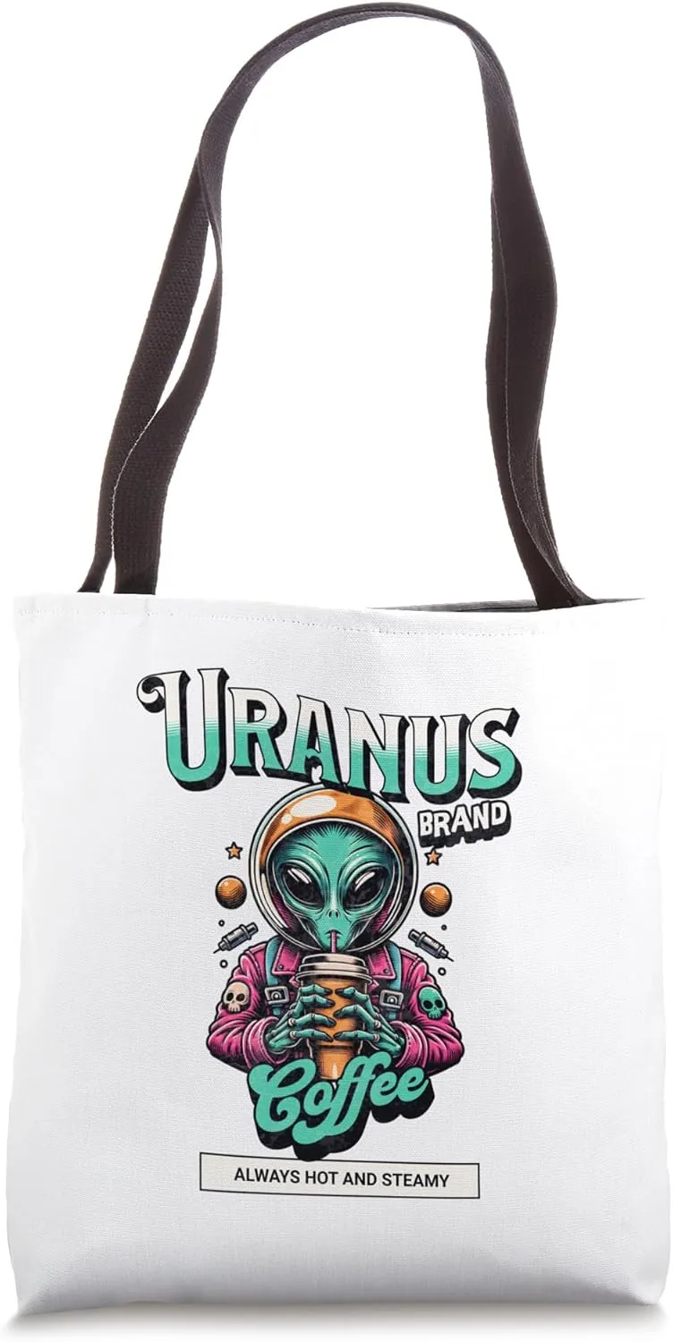Uranus Brand Coffee Alien Espresso Retro Hipster Planetary Tote Bag
