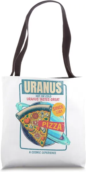Uranus Brand Pizza A Cosmic Experience Hot Or Cold Retro Tote Bag