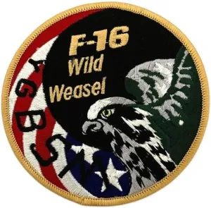Us Air Force F-16 Wild Weasel #034Call Sign - Ygbsm#034 USA Swirl Grn Patch (Afh)