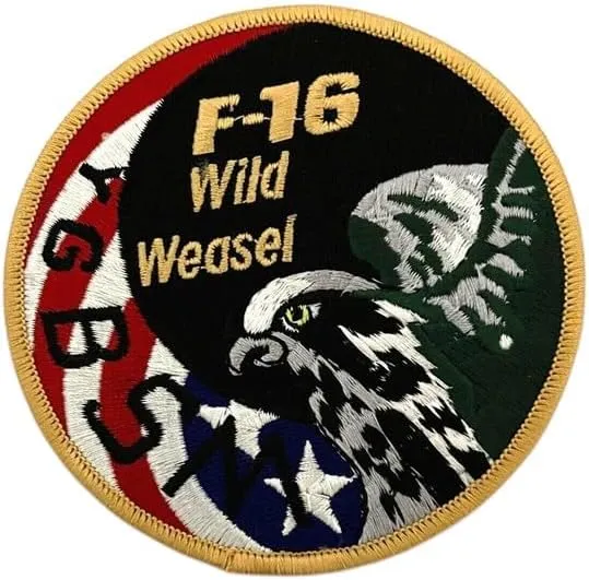Us Air Force F-16 Wild Weasel #034Call Sign - Ygbsm#034 USA Swirl Grn Patch (Afh)