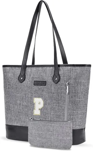 UTOTEBAG Laptop Tote Bag for Women 15.6 Inch Waterproof Leather Computer Work Bags Initial Business Briefcase Gifts for Women
