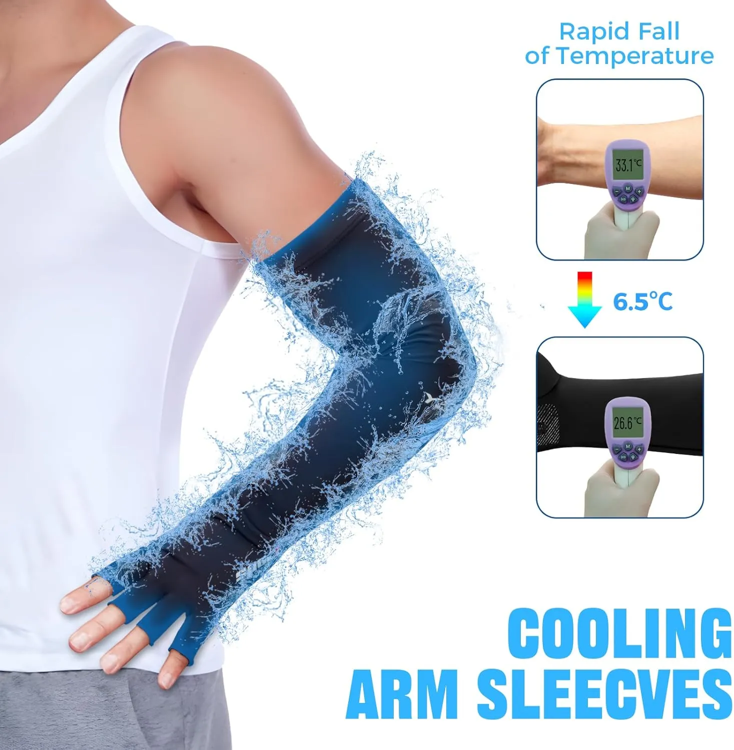 UV Protection Gloves - Non Slip Sunblock Gloves for Summer Outdoor Fishing & Driving L Size