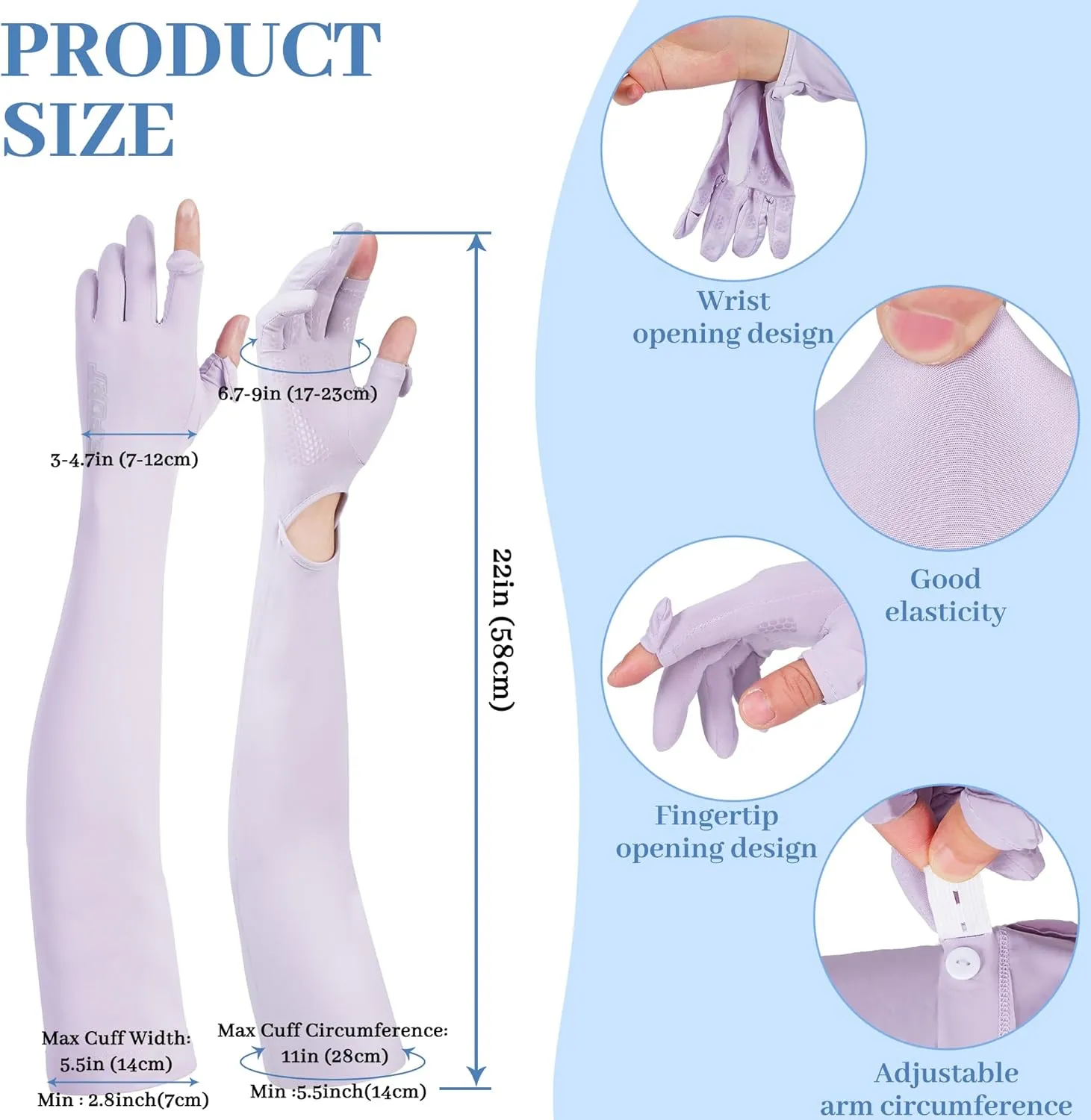 UV Protection Gloves - Non Slip Touchscreen Sun Protection Driving Fishing Gloves