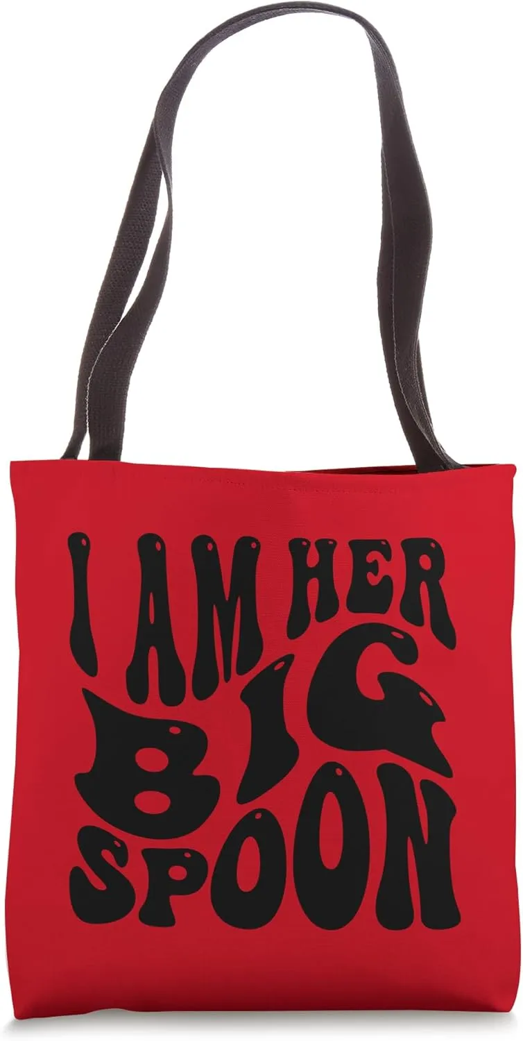 Valentine's Day Couple Outfit I'm Her Big Spoon Small Spoon Tote Bag