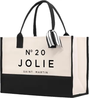 VANESSA ROSELLA Birthday Celebration Personalized Gift Canvas Tote Bag with Name and State 40th 50th Birthday Gift Tote Bag for Her Custom Birthday Gift