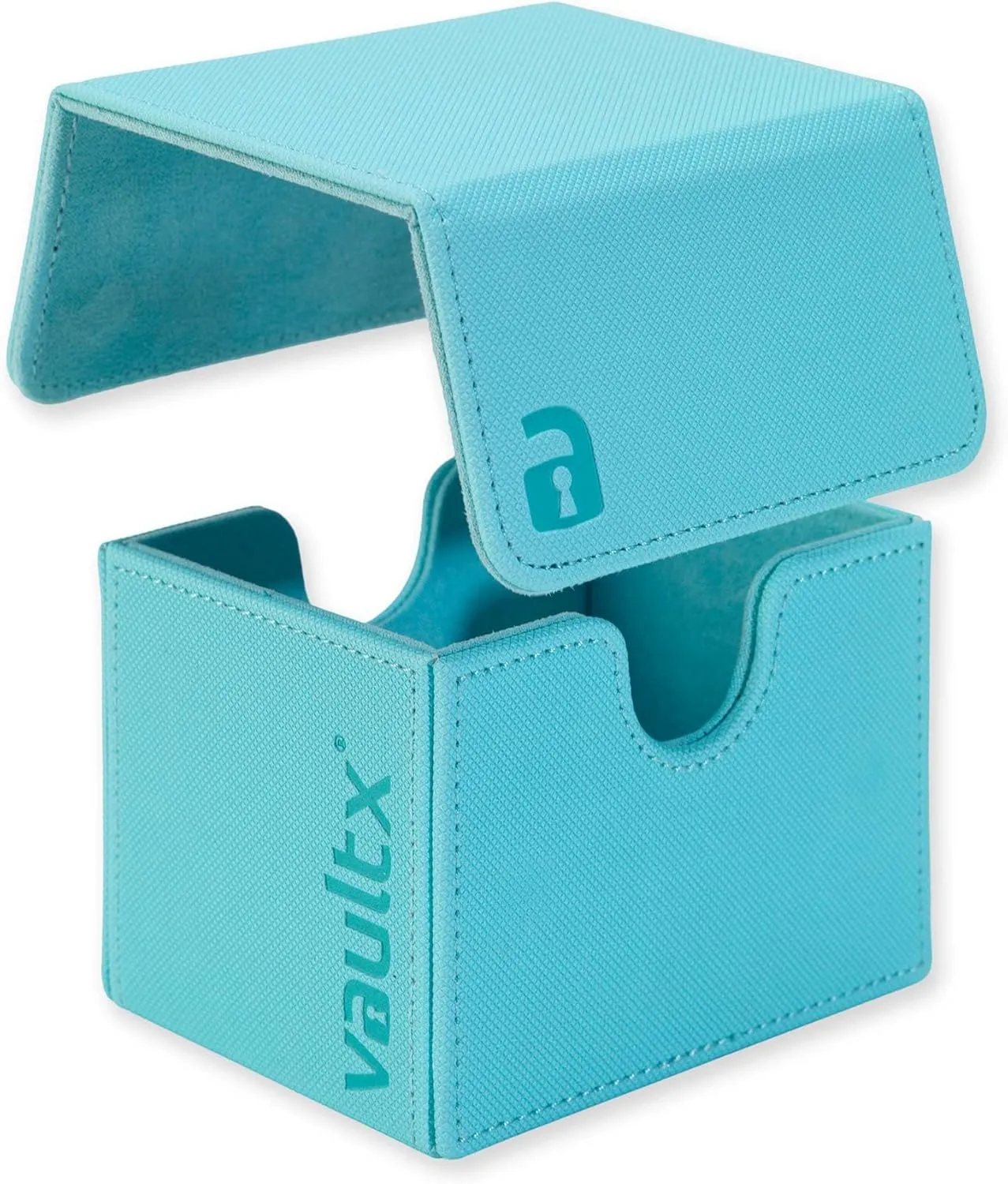 Vault X Trading Card Sideloading Deck Box, 100  sleeved cards, Premium Exo-Tec Material, Card Holder Storage Box, Detachable Magnetic Lid, for MTG Commander Game, TCG (Pastel Blue)