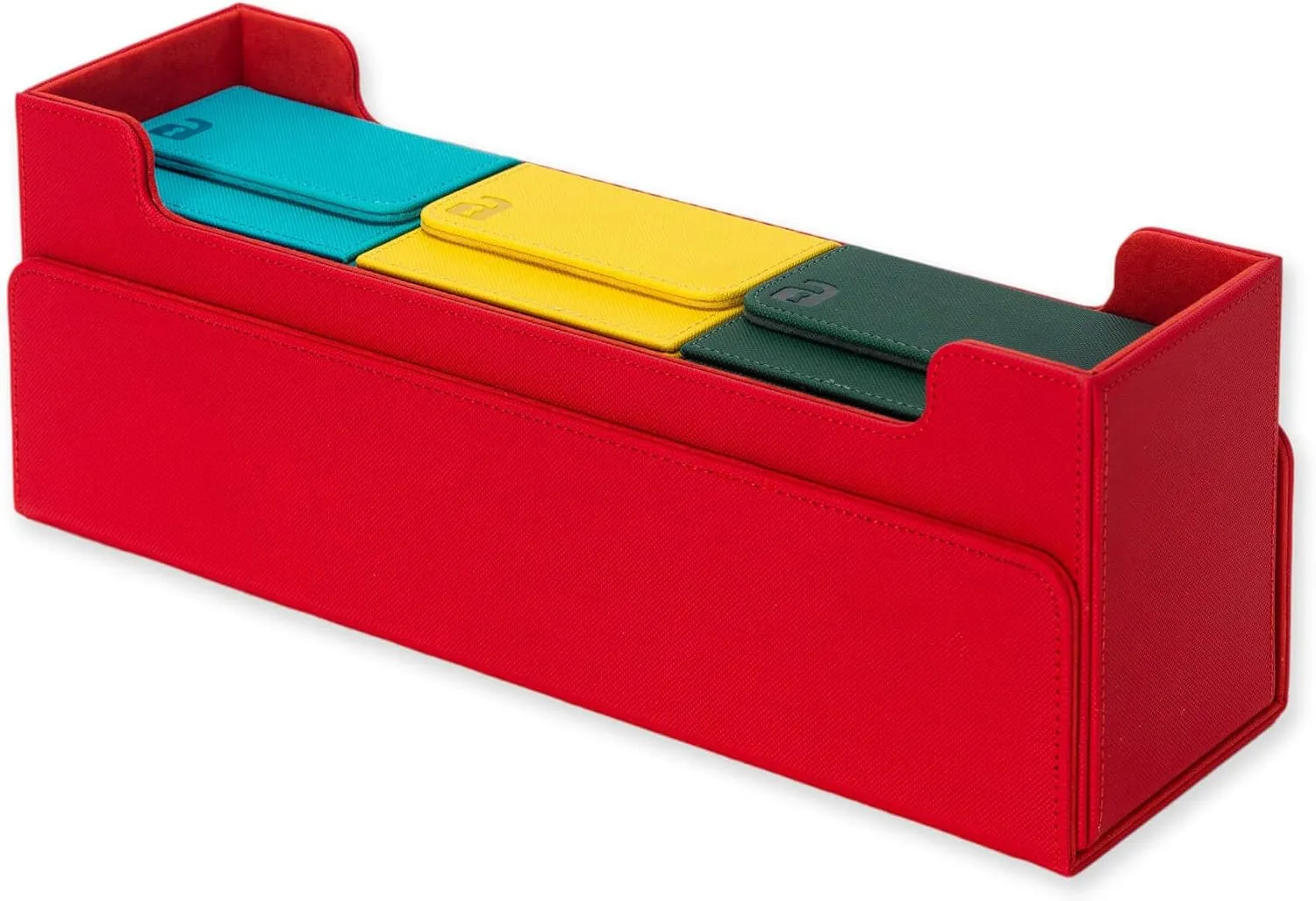 Vault X Trading Card Storage Box, Premium Exo-Tec Material, Detachable Magnetic Lid, Dividers & Foam Fillers, Organise Deck Boxes, Toploaders, Sleeved Cards, for Collectible Games, Sports, TCG (Red)