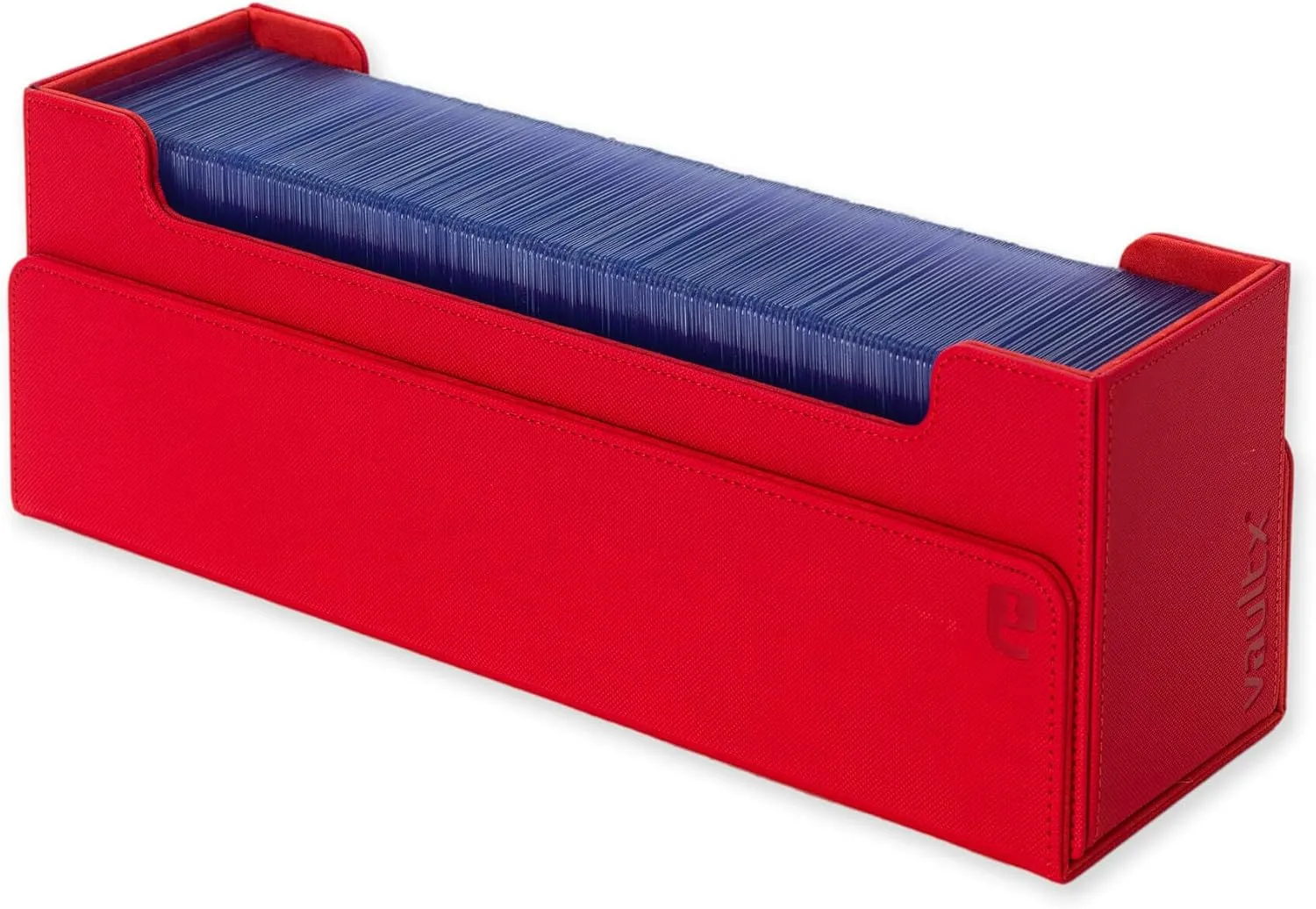 Vault X Trading Card Storage Box, Premium Exo-Tec Material, Detachable Magnetic Lid, Dividers & Foam Fillers, Organise Deck Boxes, Toploaders, Sleeved Cards, for Collectible Games, Sports, TCG (Red)