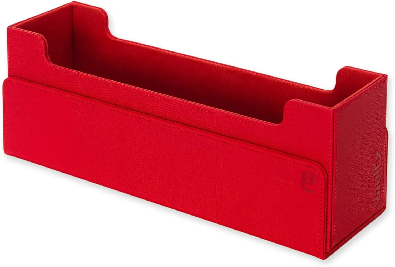 Vault X Trading Card Storage Box, Premium Exo-Tec Material, Detachable Magnetic Lid, Dividers & Foam Fillers, Organise Deck Boxes, Toploaders, Sleeved Cards, for Collectible Games, Sports, TCG (Red)