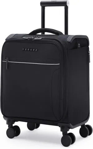 Verage Toledo Underseat Carry On Luggage 15-Inch Softside Small Suitcase with Spinner Wheels & USB Port (Black, Carry-On 15-Inch)