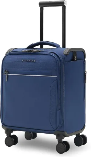 Verage Toledo Underseat Carry On Luggage 15-Inch Softside Small Suitcase with Spinner Wheels & USB Port (Navy, Carry-On 15-Inch)