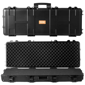 VEVOR Rifle Case, Rifle Hard Case with 3 Layers Fully-protective Foams, 42 inch Lockable Hard Gun Case with Wheels, IP67 Waterproof & Crushproof, for Two Rifles or Shotguns, Black
