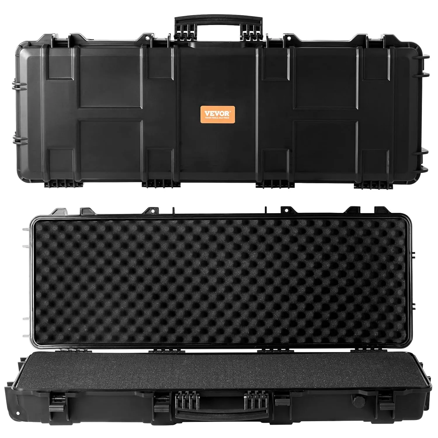 VEVOR Rifle Case, Rifle Hard Case with 3 Layers Fully-protective Foams, 42 inch Lockable Hard Gun Case with Wheels, IP67 Waterproof & Crushproof, for Two Rifles or Shotguns, Black