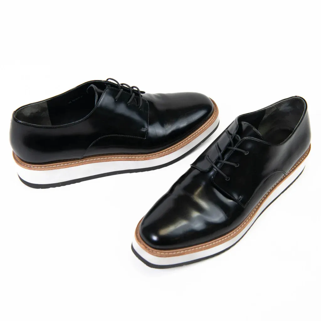 VINCE ‘reed’ glazed leather platform oxford loafers