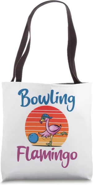 Vintage Bowling Flamingo, Shorebirds Lover, Funny Animal Tote Bag