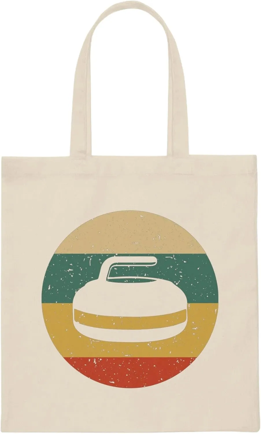 Vintage Curling Stone Rock Sports Graphic Professional Amateur Players T Shirt Canvas Tote Bag