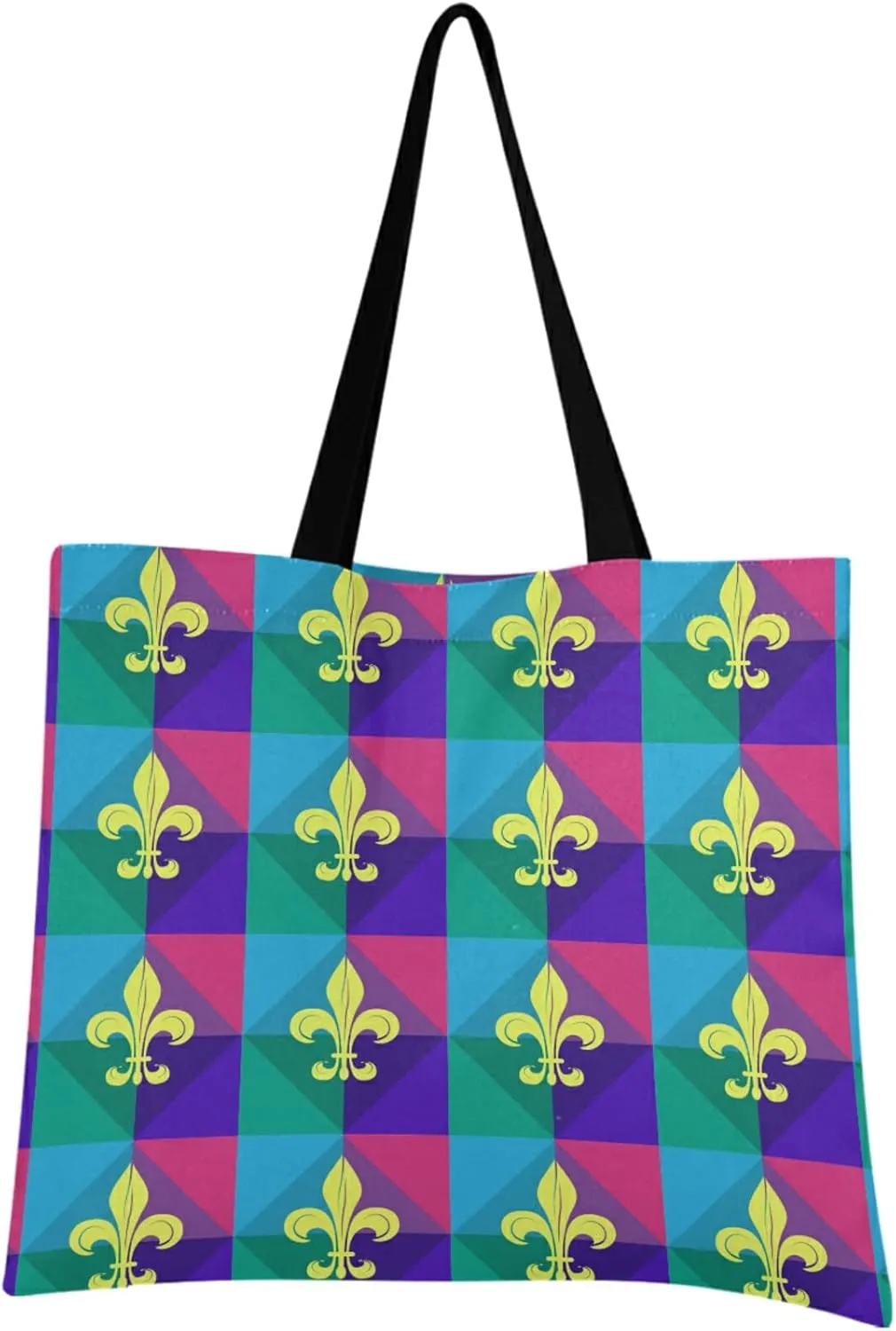 visesunny Carnival Women Extra Large Tote Bag Mardi Gras Shoulder Bags Ladies Beach Travel Reusable Grocery Shopping Portable Storage Handbag