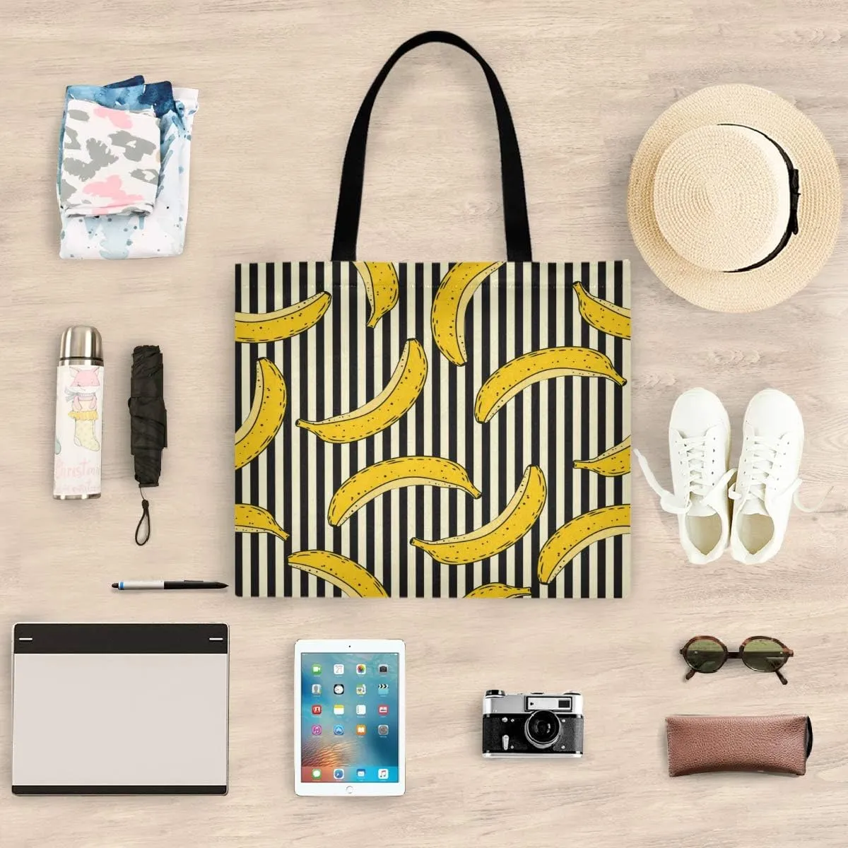 visesunny Fashion Floral Tote Bag with Interior Pocket Lightweight Travel Shoulder Bag Handbag Purse