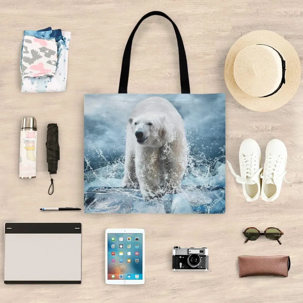 visesunny Large Tote Bag Shoulder Bag Shopping Casual Travel Bag Handbags for Women Lady Girl Teens Gym Beach Daily